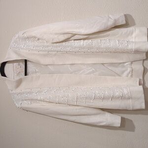 Vintage Maurada Lace Trimmed Cardigan Sweater Size XL